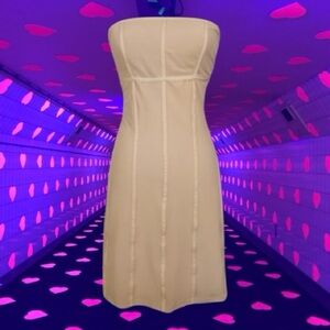 Urban Outfitters NWT Beige Nude Strapless Bari Corset Mini Dress Size L